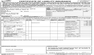 Davinci's Insurance Certificate